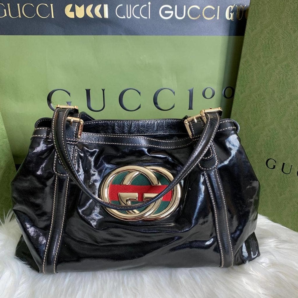 💎✨Authentic✨💎Gucci Black PVC portable 2 way shoulder bag